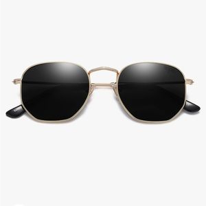 SOJOS Polarized Sunglasses for Women and Men Small Hexagonal Mirrored Lens